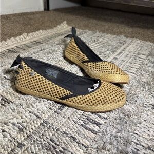 UGG Espadrille Ballet Flats in Black and Tan
